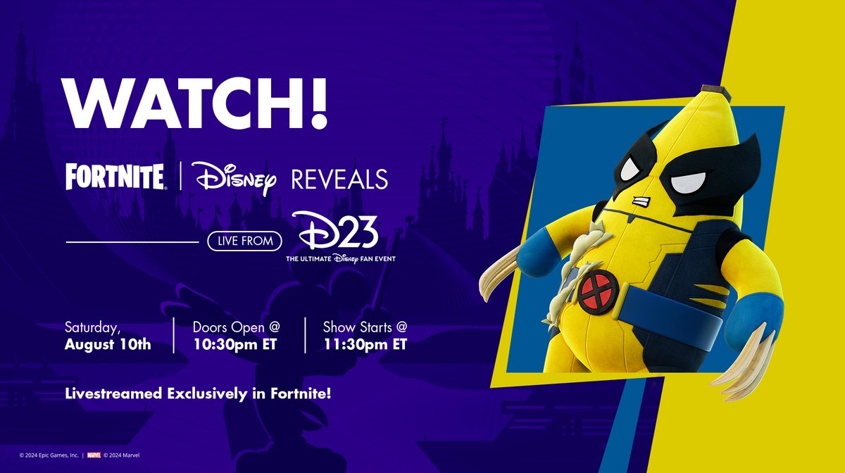 A special livestreamed Fortnite segment of D23? Never before seen content revealed on August 10th @ 11:30PM ET?? We’ll be there!
