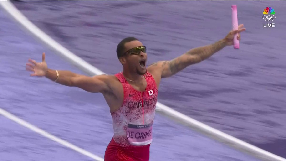 Andre de Grasse anchors Canada to 4x100m GOLD in Paris! 🇨🇦 #ParisOlympics 📺 NBC & Peacock