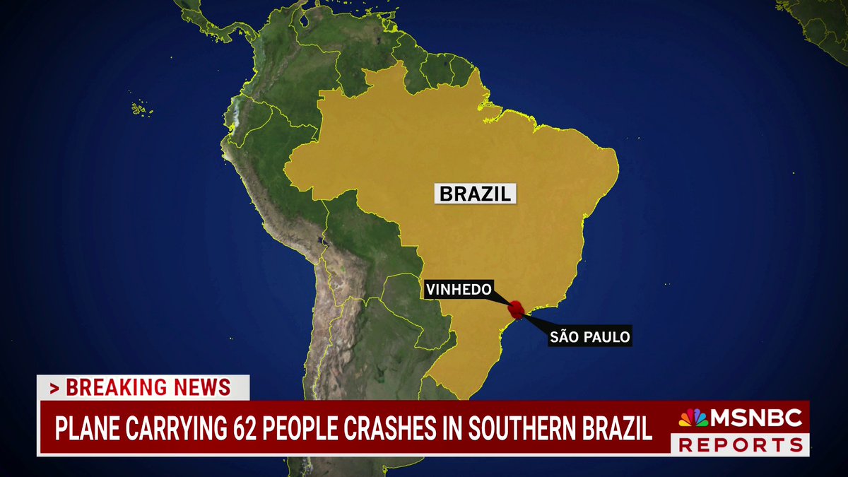 BREAKING: Passenger plane carrying 62 people crashes in southern Brazil.