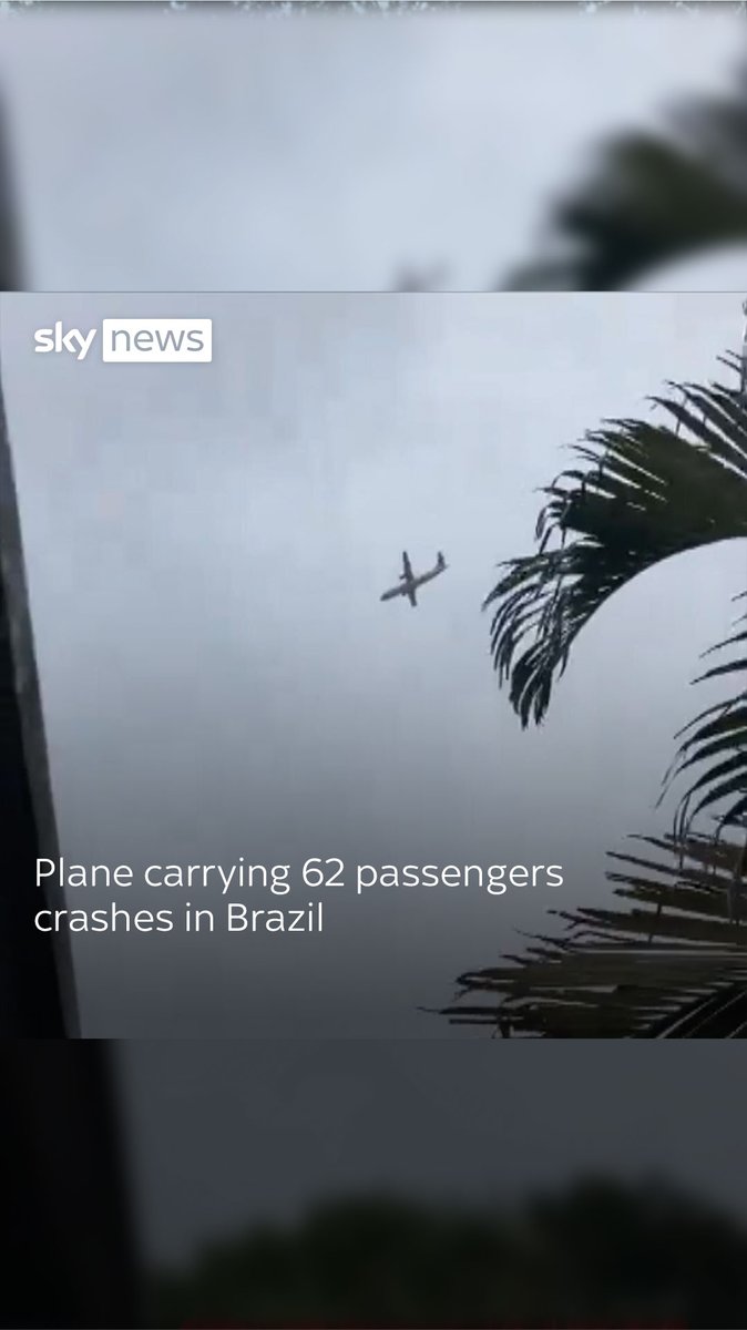 ⚠️ WARNING: This video shows the moments before a plane crashes and the aftermath. Passenger plane with 62 people onboard crashes in Sao Paulo, Brazil. Read more here:
