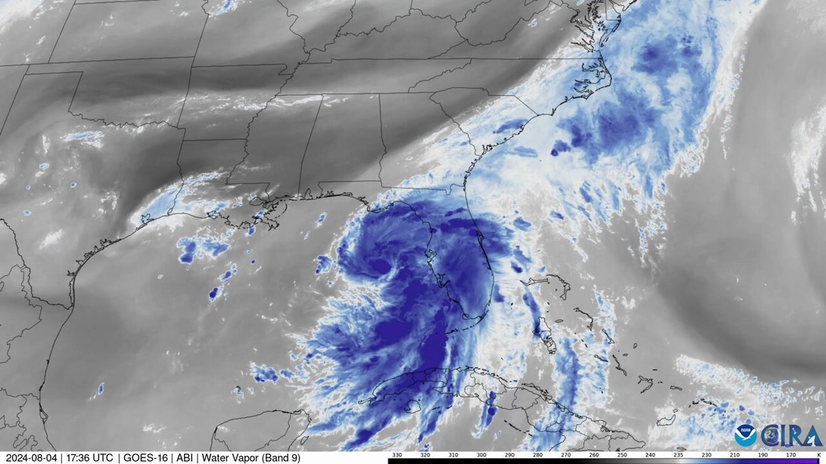 An impressive satellite visual of Debby evolving over the last five days. Debby has wreaked havoc up and down the U.S. East Coast.