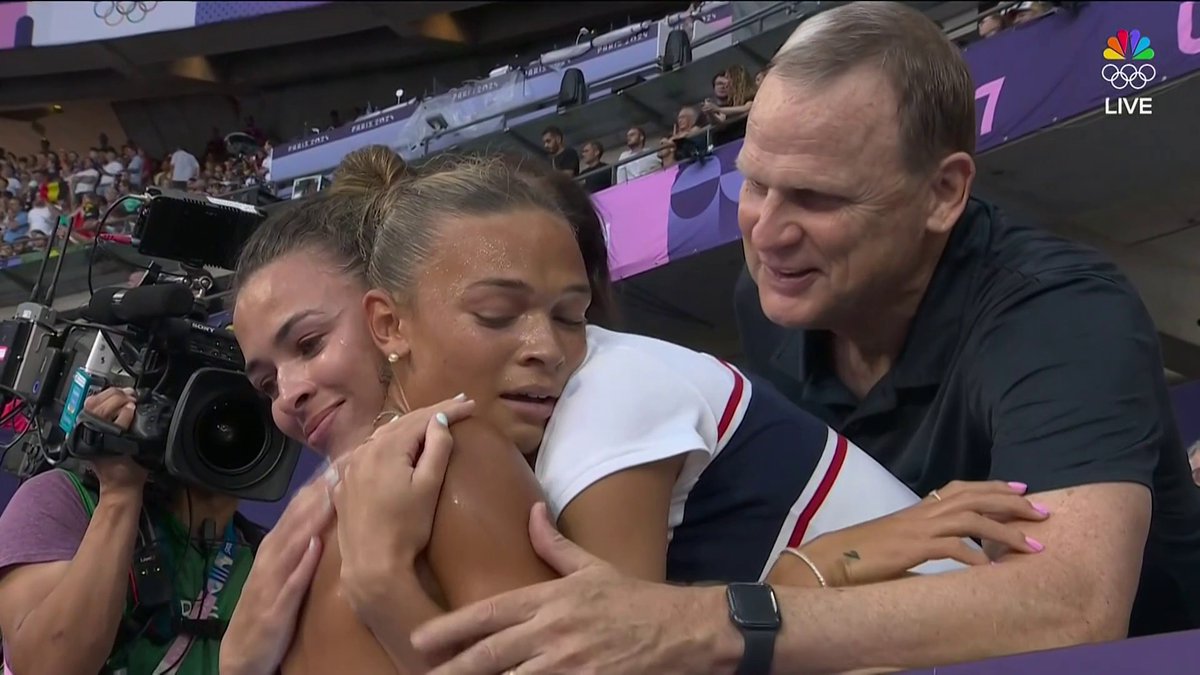 This pep talk to Anna Hall from her family is what the Olympics are all about. 🥹 #ParisOlympics 📺 NBC & Peacock