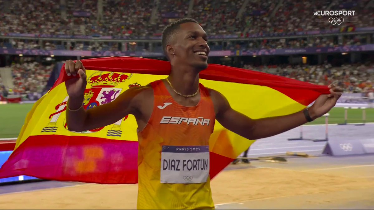 EL VUELO DE '𝐀𝐈𝐑 𝐉𝐎𝐑𝐃𝐀𝐍' HACIA EL ORO ✈️ 🥇🇪🇸 Jordan Alejandro Díaz Fortún (Jordan Alejandro Diaz Fortún) destrona a Pichardo y hace historia para España con el primer oro en triple salto. #Paris2024 | #athletics