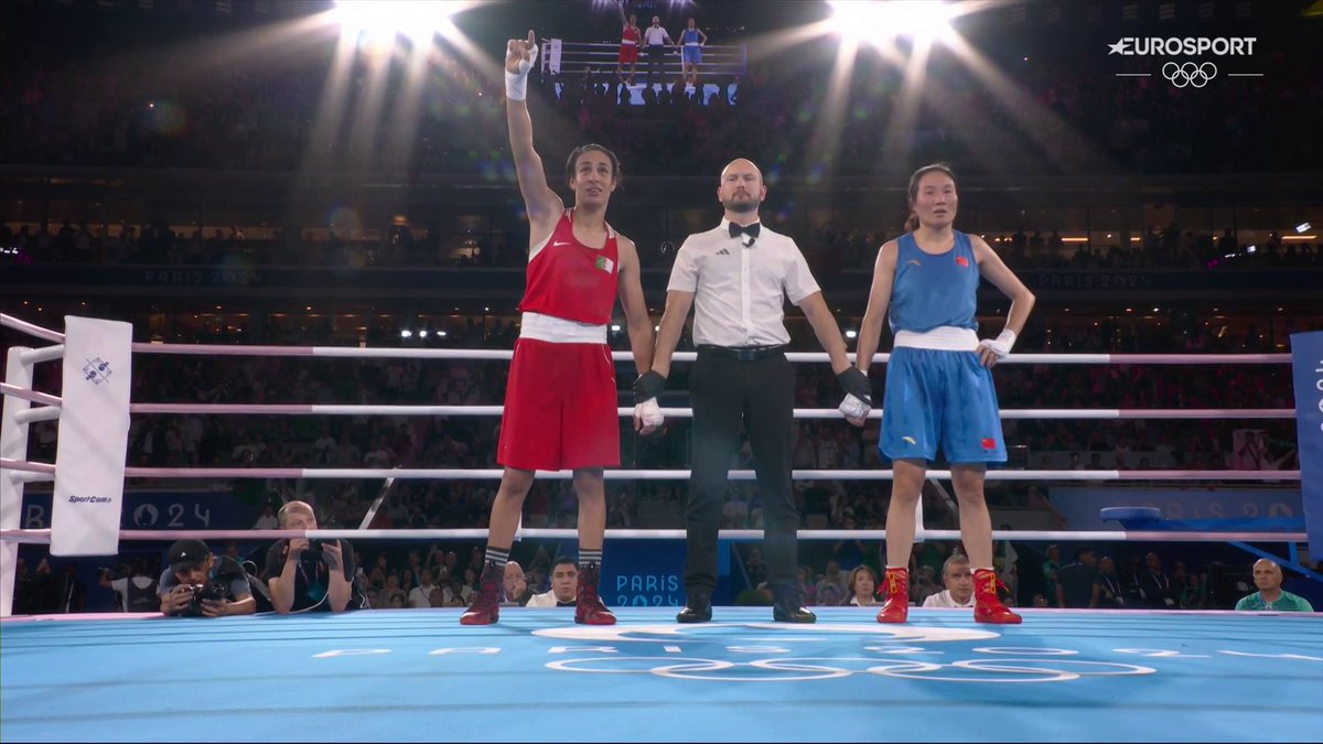 Imane Khelif vince l'oro nella boxe nella categoria -66kg 🥇🥊 Il pubblico algerino e la pugile vanno in fibrillazione per il primo oro del paese africano nella boxe femminile 🙌 #HomeOfTheOlympics #Paris2024 #Khelif