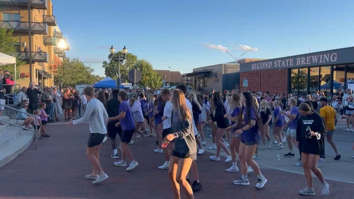 A little taste of Panther athletes taking to the streets of Cedar Falls at Live to 9 tonight! #EverLoyal #1UNI