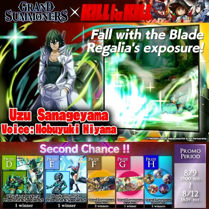The KILL la KILL Crossover has begun, and we're hosting yet another fantastic giveaway to celebrate! Lots of spectacular prizes including KILL la KILL units & Special Art are up for grabs! 1. Follow Grand Summoners 2. Repost this post *Only winners will be notified via DM.