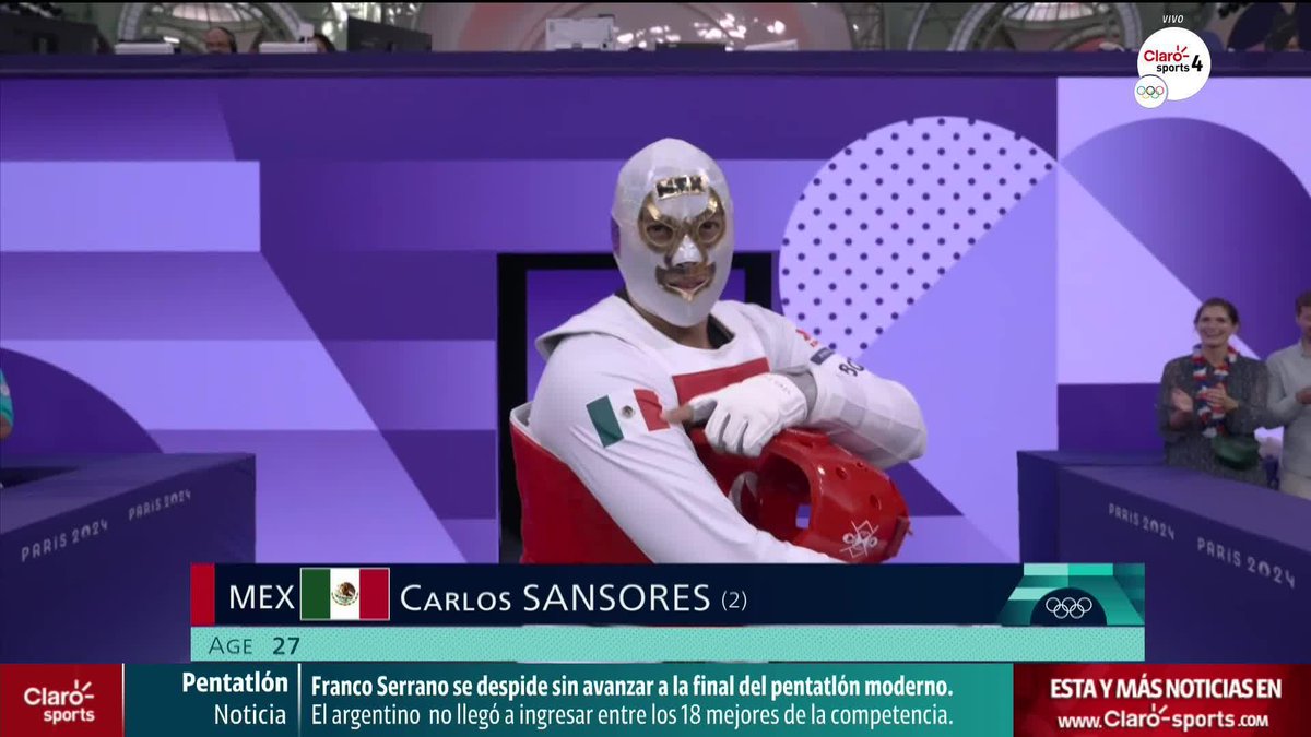 LA ENTRADA PERFECTA NO EXIS... ❤️🫶🇲🇽 El mexicano Carlos Sansores se lleva los reflectores y se presenta en #Paris2024 con una máscara de luchador