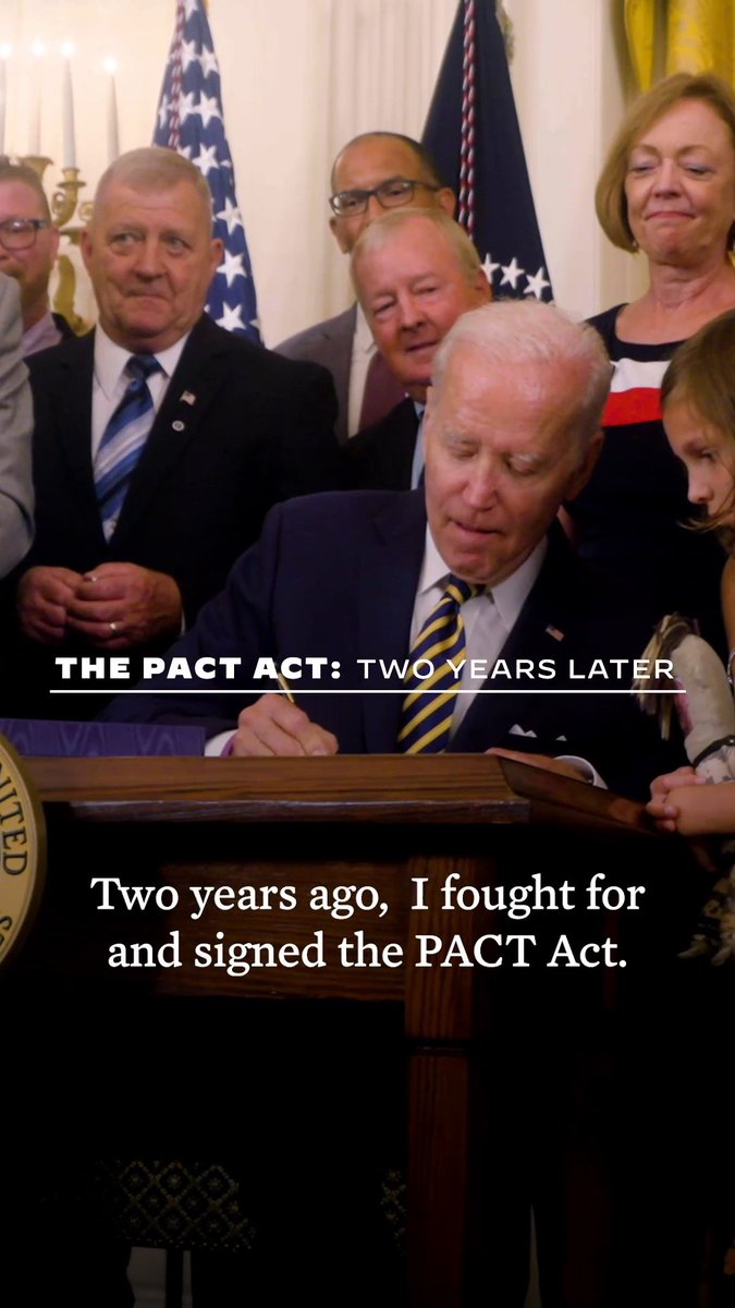 We have many obligations as a nation, but we only have one truly sacred obligation: to equip those we send into harm’s way and care for them and their families when they come home. Two years ago today, we met that sacred obligation when I signed the PACT Act into law.