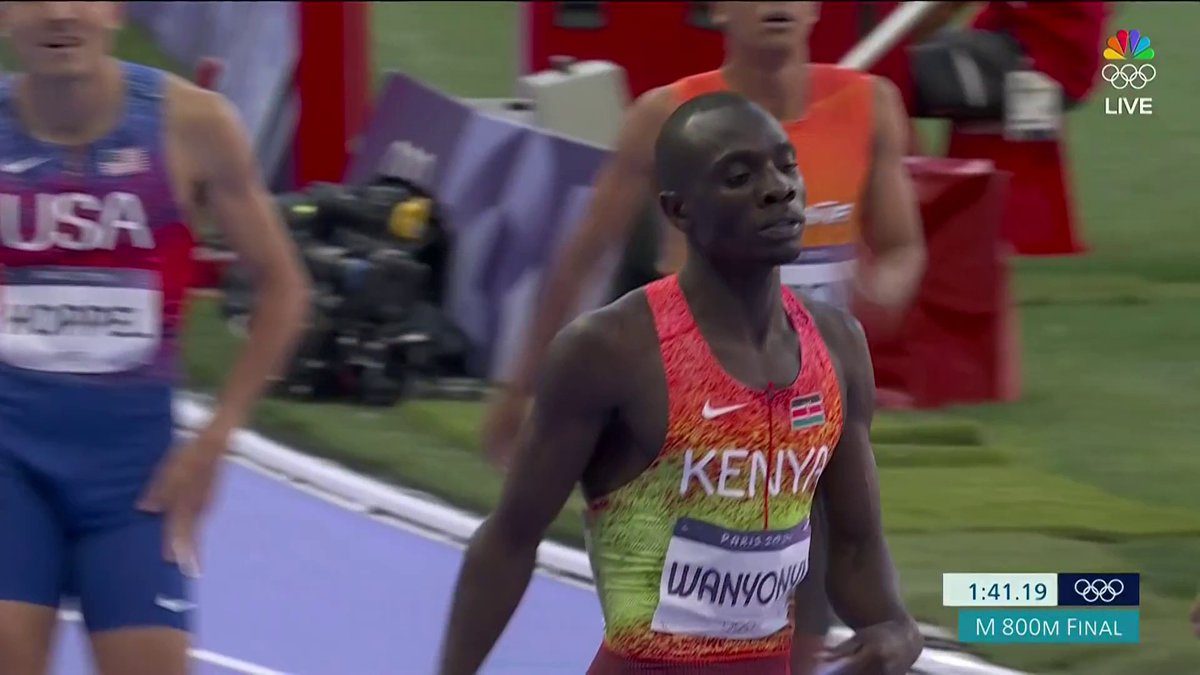 Kenya and Canada TO THE LINE. Emmanuel Wanyonyi wins 800m gold by 0.01 seconds! #ParisOlympics 📺 NBC &amp; Peacock