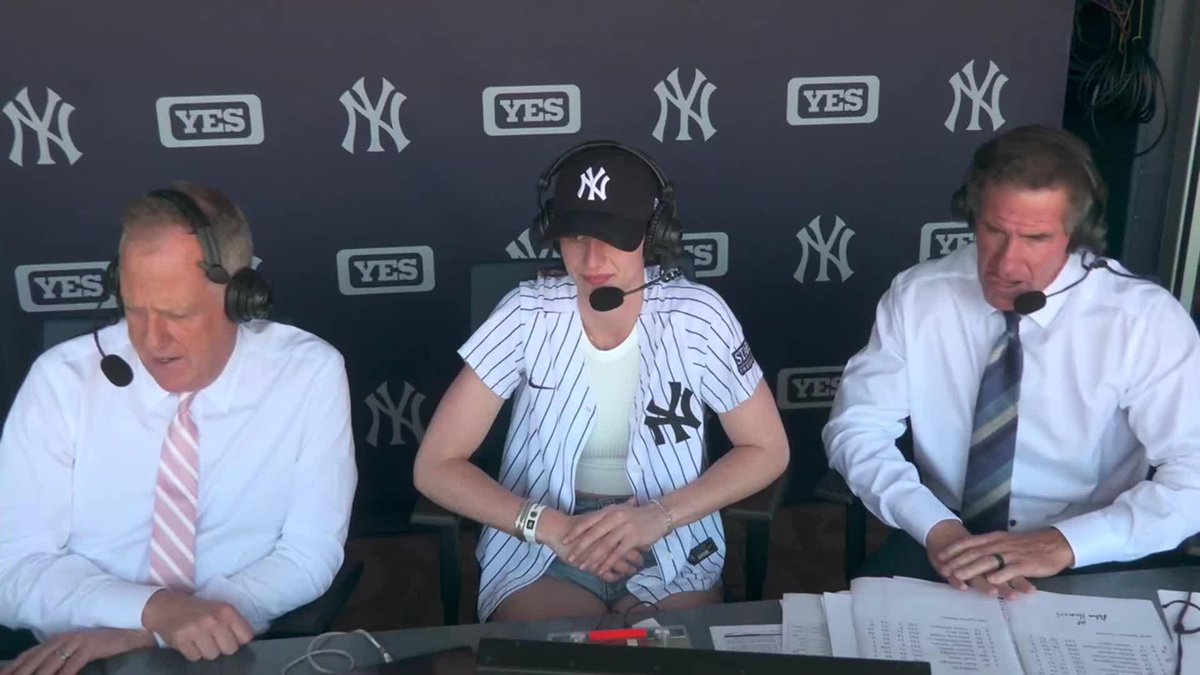 .Caitlin Clark joins Michael Kay & Paul O'Neill in the YES Booth! #YANKSonYES
