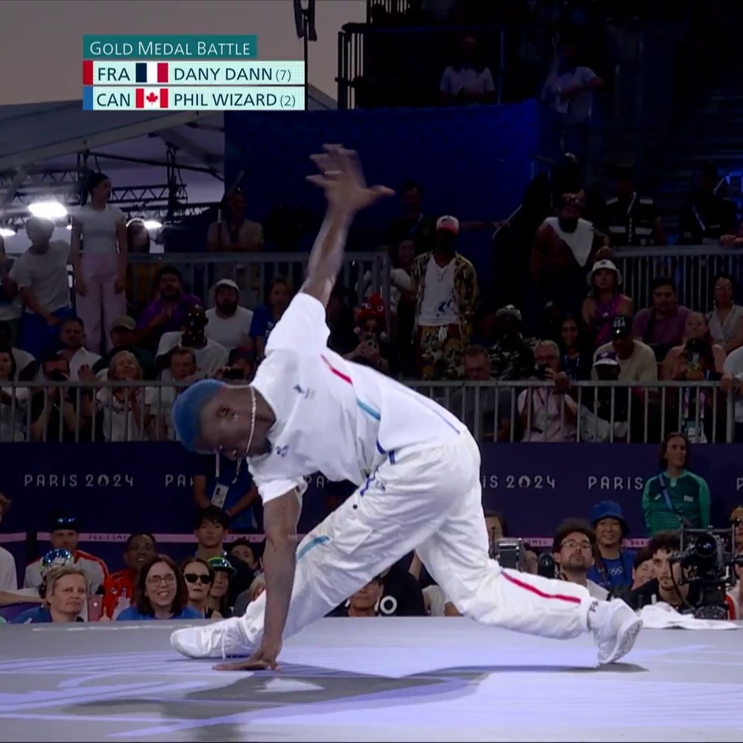 🇫🇷🥈 Dany Dann vice-champion olympique de breaking ! Le Français s'incline en finale contre le Canadien Phil Wizard 3-0 (23 votes contre 4) et décroche la 60e médaille tricolore de ces Jeux ! #Paris2024