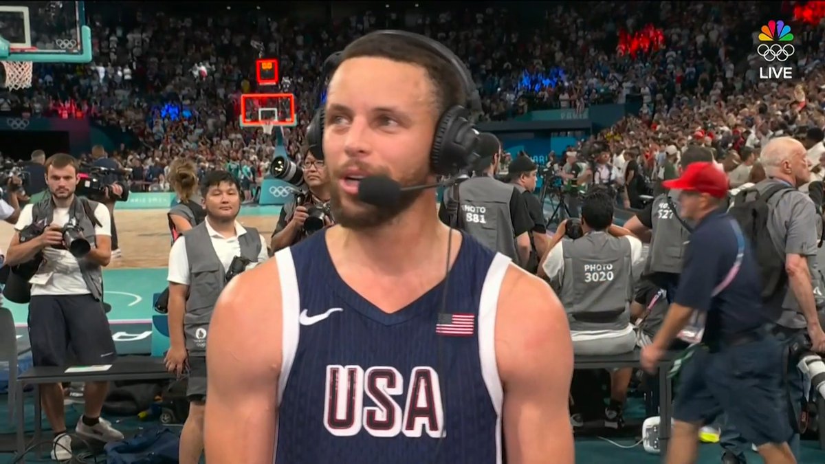 Soak it in, Steph Curry. You're an OLYMPIC GOLD MEDALIST. 🇺🇸🥇 📺 NBC and Peacock | #ParisOlympics
