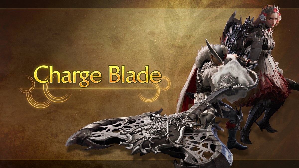 ⚔️ Charge Blade ⚔️ One weapon, many ways to wield it. Use the swiftness of Sword Mode to charge up your Phials, then channel them into your Sword, Shield or Axe for flashy results. With Focus Mode, spin up something that will saw right through their weak points. #MHWilds