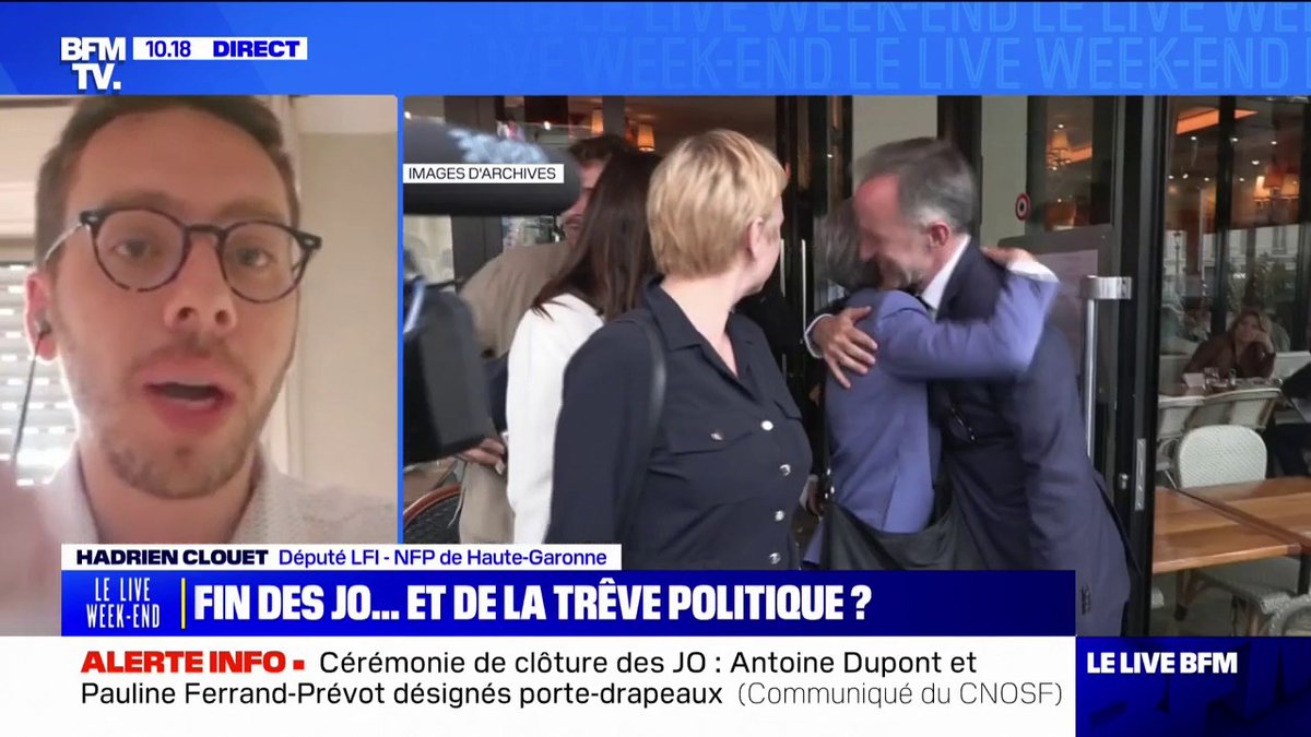 💬 "On ne peut pas faire comme si tout s'était très bien passé pour tout le monde" ➡ Hadrien Clouet, député LFI-NFP de Haute-Garonne, sur le bilan des Jeux