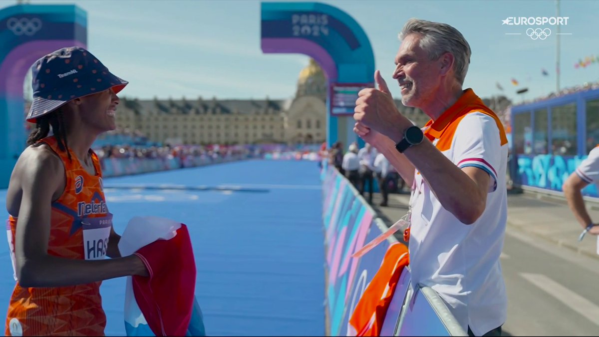 🔥🇫🇷 | Een dikke knuffel van premier Schoof voor Sifan Hassan. Ze is de held van iedereen. 🙌🙌 #Paris2024 📺 Stream Paris 2024 op HBO Max