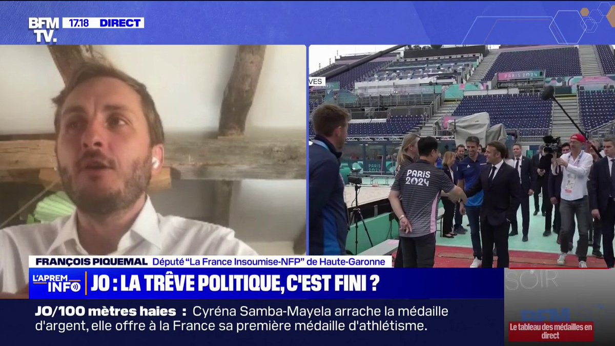 Ça n’a pas traîné. Revoici les pisse-vinaigre de la La France insoumise comme le laborieux François Piquemal qui chipote sur les JO (après avoir dit que la “créolisation” des athlètes français était un succès LFI !)
