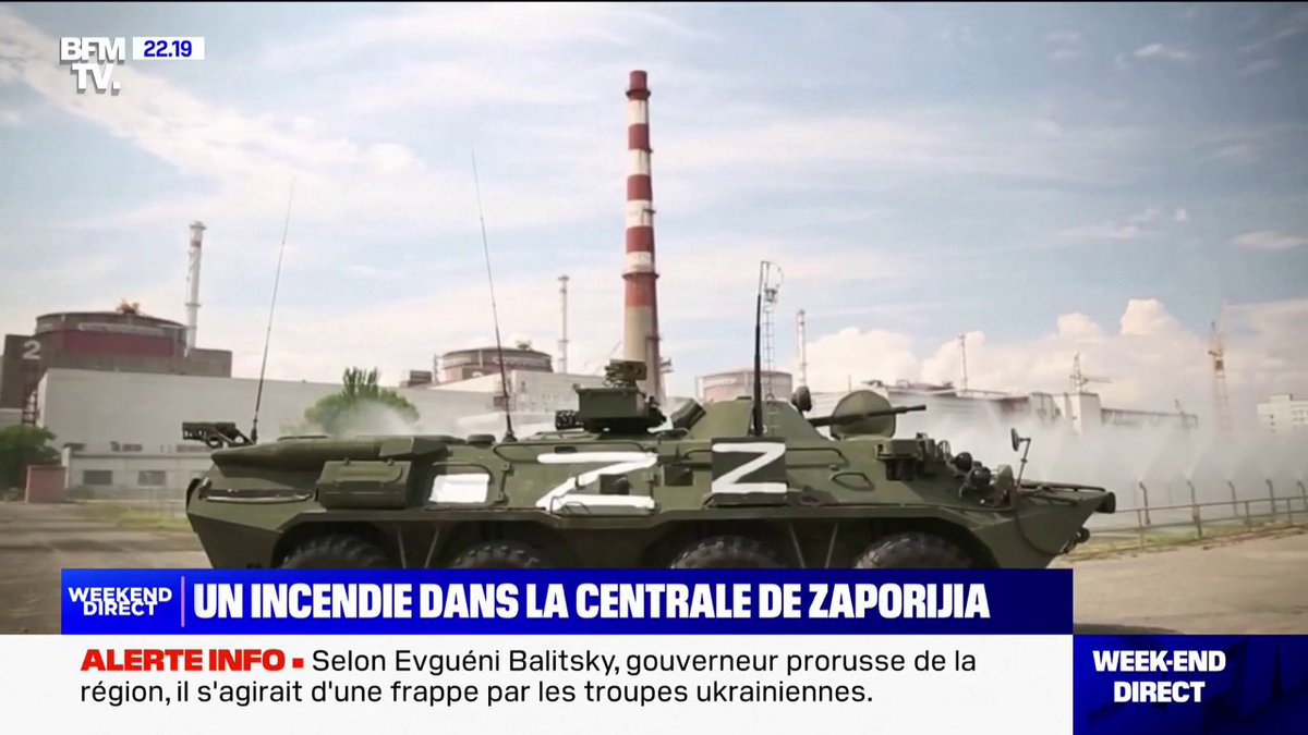 Ukraine : la tour de refroidissement de la centrale nucléaire de Zaporijia touchée par un incendie