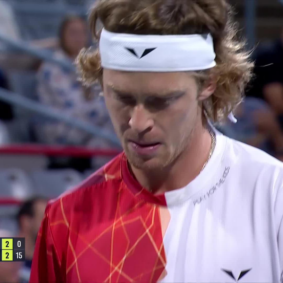 "Not many players hit a cleaner ball" 🔥 Andrey Rublev hitting the fuzz off the ball tonight in Montreal. #OBN24