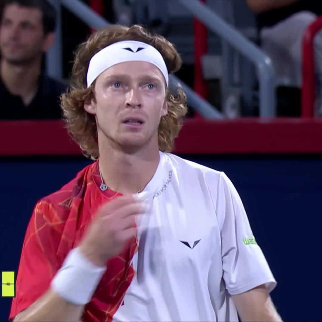 Rock-solid Rublev 💪 The moment Andrey Rublev defeated Matteo Arnaldi to become the first ATP player to reach multiple Masters finals in 2024! #OBN24