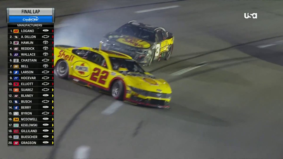 AUSTIN DILLON SLAMS INTO JOEY LOGANO! HE WINS AT RICHMOND. #NASCAR