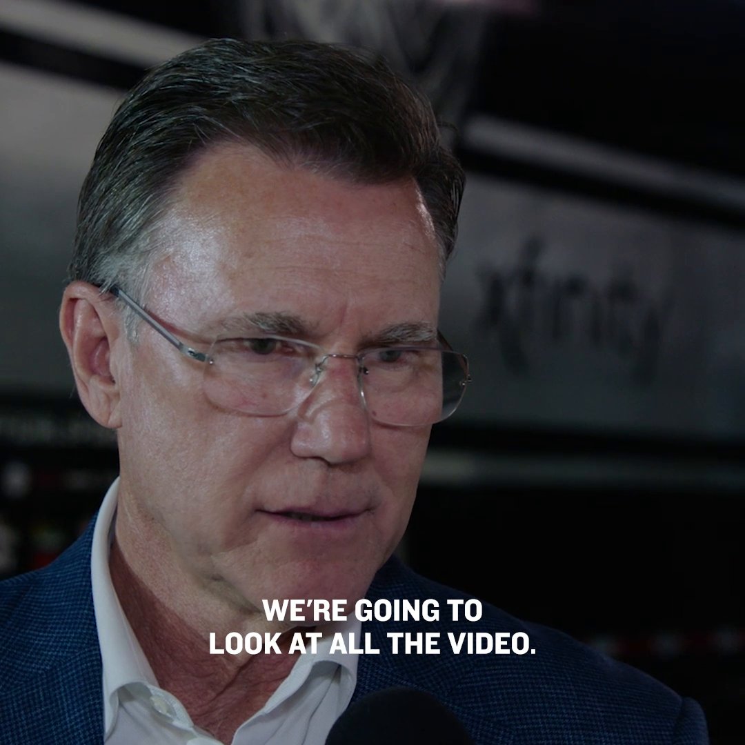 NASCAR Senior VP of Competition Elton Sawyer reacts to Sunday's finish at Richmond Raceway.
