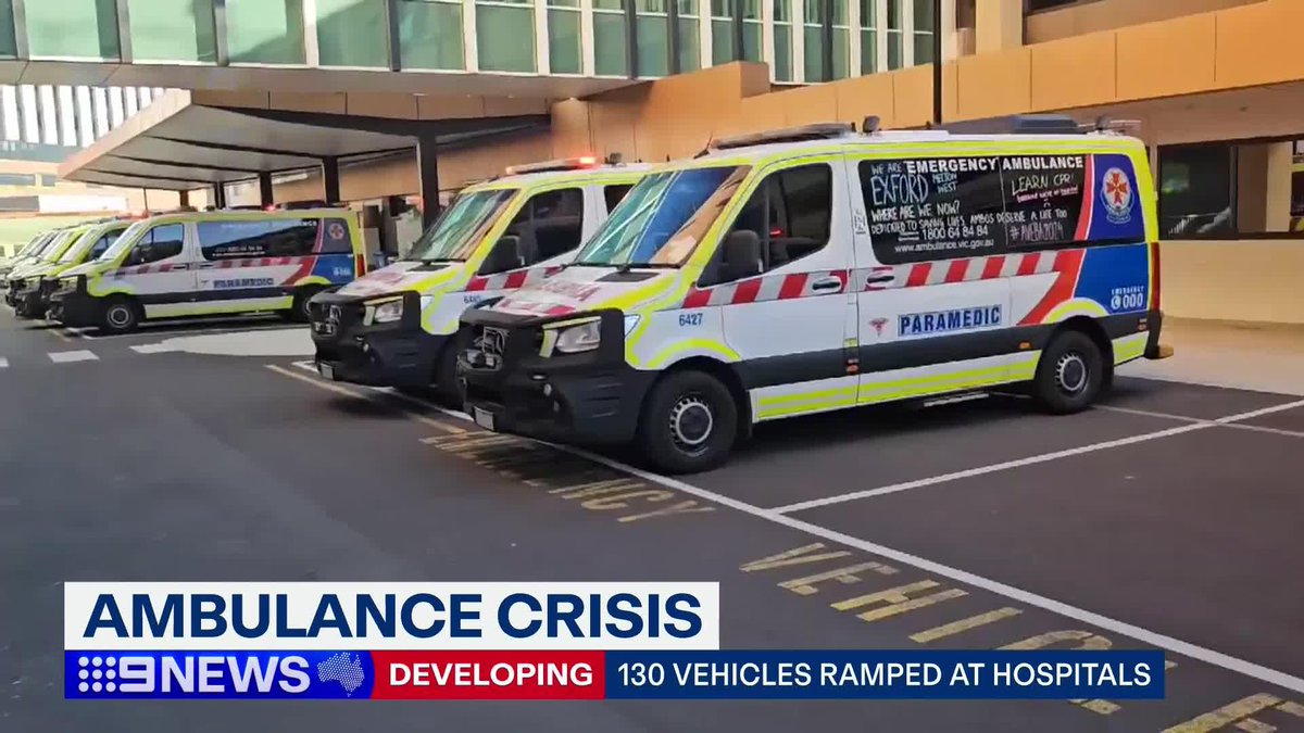 There's chaos unfolding outside Victorian hospitals - more than 130 ambulances are ramped tonight, with nowhere to go. Lana Murphy #9News