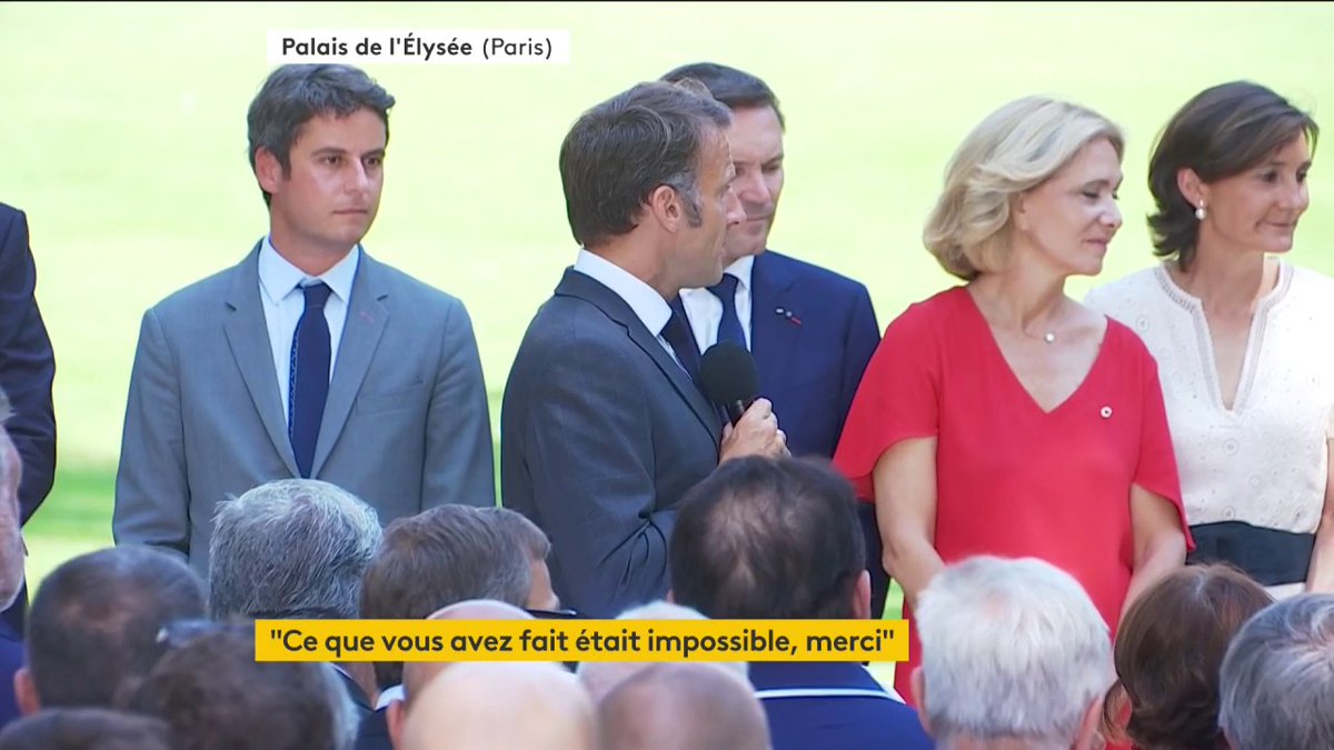 🔴 DIRECT. "Ce matin, on a tous un peu de nostalgie, il n'y a pas plus d'épreuve à suivre, il n'y a plus l'enthousiasme de chaque matin." déclare Emmanuel Macron.