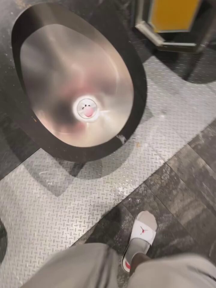 不知道谁吐的痰还挂在便器上，给他冲下去？