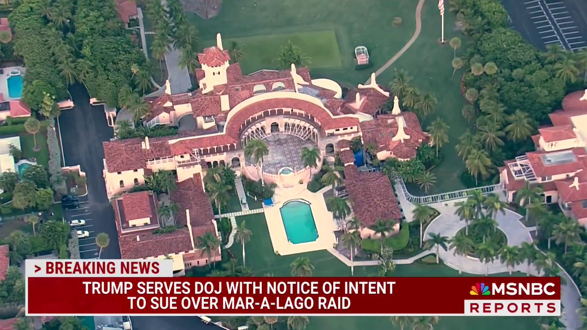 BREAKING: Trump plans to sue DOJ over Mar-a-Lago raid. Lisa Rubin has the latest.