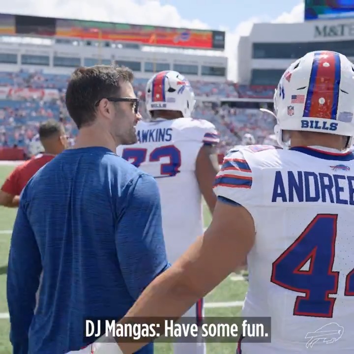 An unforgettable moment. 🥹 Watch Buffalo native Joe Andreessen mic'd up in his first NFL game: