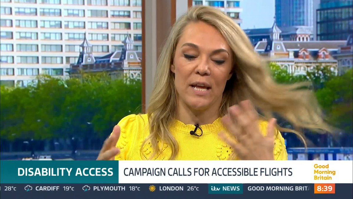 TV presenter sophie morgan's Rights on Flights organisation has called on the Government for immediate action to ensure all passengers 'can travel with dignity and ease'. She discusses the issues she and other disabled passengers have faced when flying.