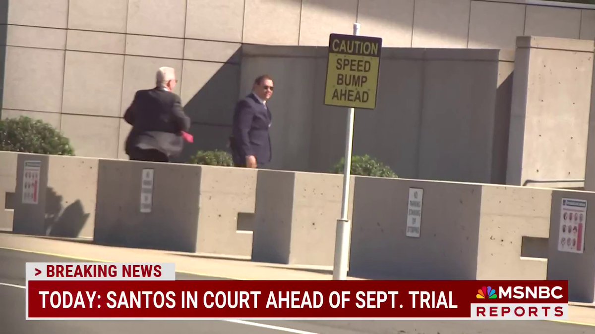 BREAKING: George Santos in court for a pre-trial hearing ahead of his fraud trial.