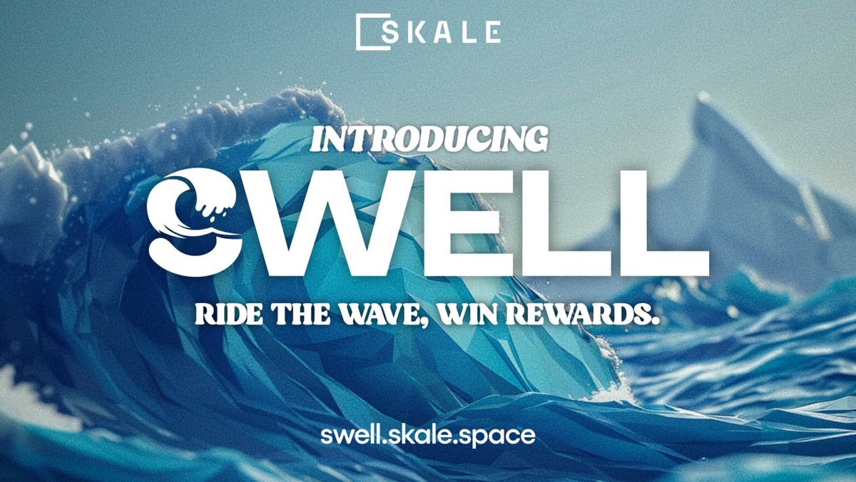Ride the wave and win with SKALE Swell! 🌊 On Swell you can: 🌐 Explore live & pre-TGE dApps 🏆 Climb the Leaderboard via Quests 👀 Win Exclusive Prizes Dive head first into SKALE Swell on the gas-free, invisible blockchain network: