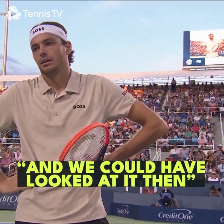 Drama at #CincyTennis 👀 The umpire stops the point mid-rally between Fritz &amp; Nakashima...