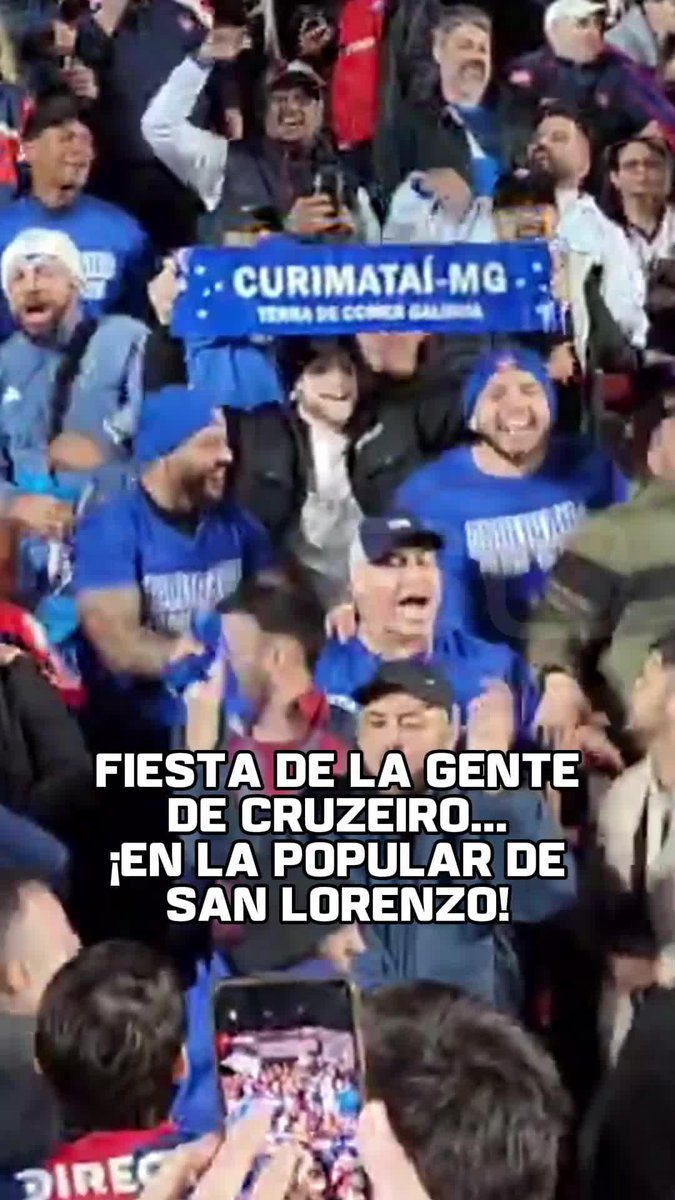 Fiesta total de la gente de Cruzeiro ¡en el entretiempo de San Lorenzo vs. Mineiro!