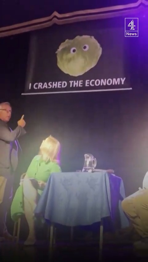 Liz Truss storms off stage after lettuce prank