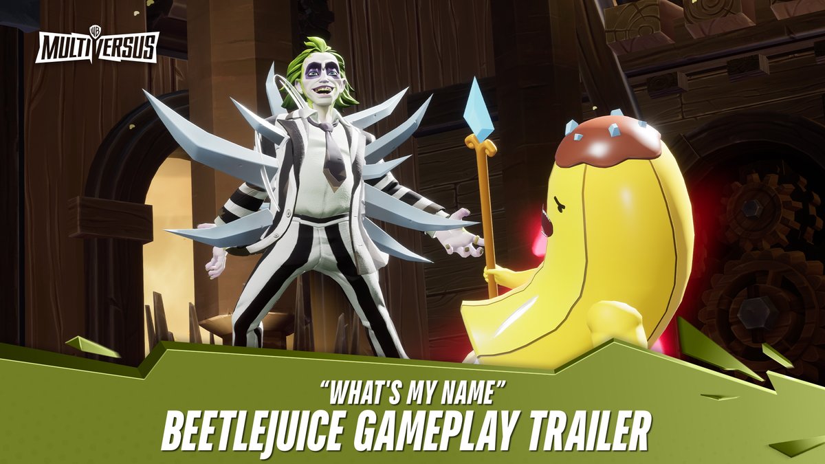 Need an apparition to haunt your opposition? We know just the ghost for the job! 🪲🧃Beetlejuice is letting loose in #MultiVersus on August 20. Beetlejuice