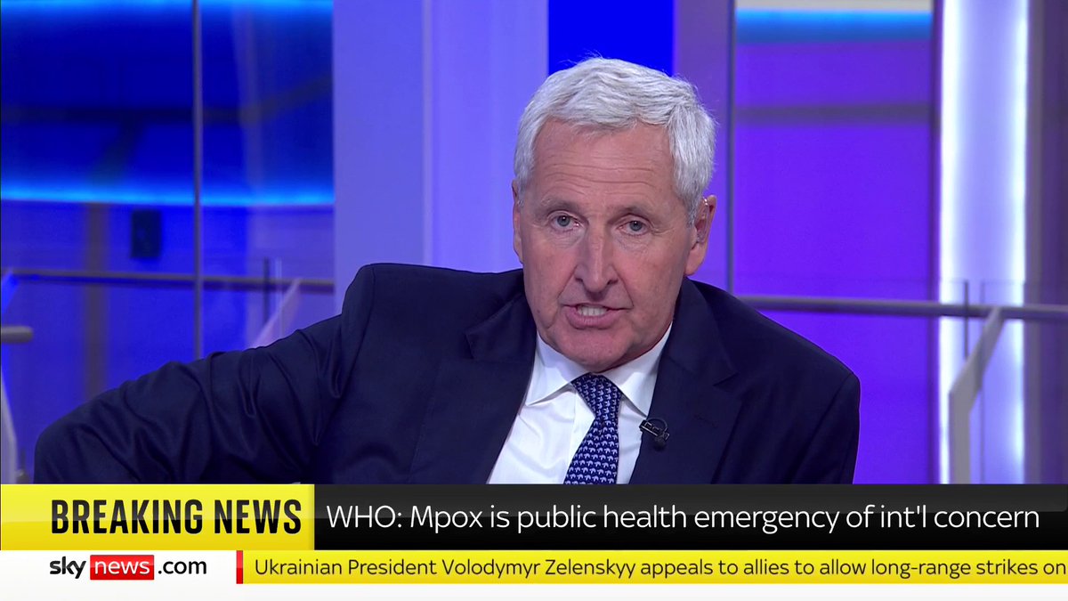 BREAKING: The World Health Organisation says mpox is a public health emergency of international concern. 📺 Sky 501, Virgin 602, Freeview 233 and YouTube