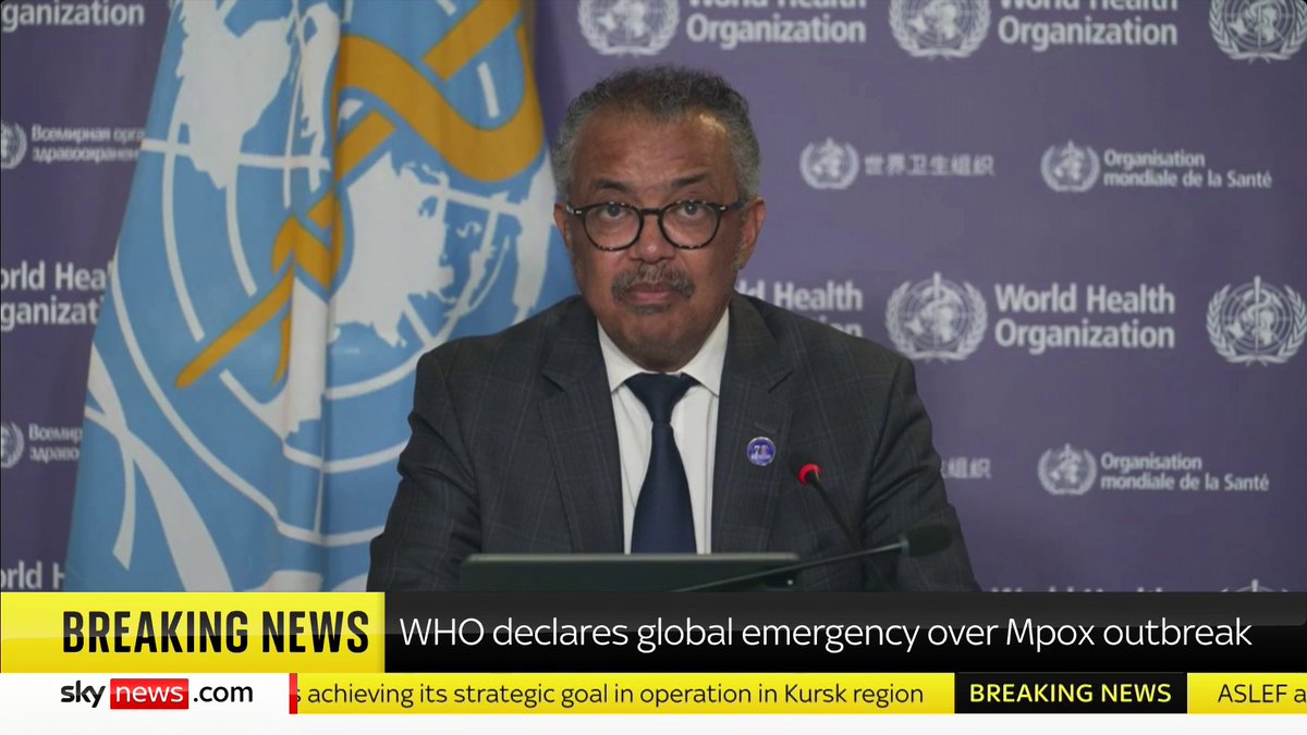BREAKING: WHO declare mpox outbreak a global emergency 📺 Sky 501, Virgin 602, Freeview 233 and YouTube