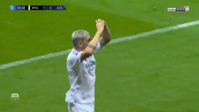 فالفيردي يفتتح التسجيل للفريق الملكي بعد عمل مميز من فينيسيوس 👑⚽️ #كأس_السوبر_الأوروبية | #ريال_مدريد_أتالانتا