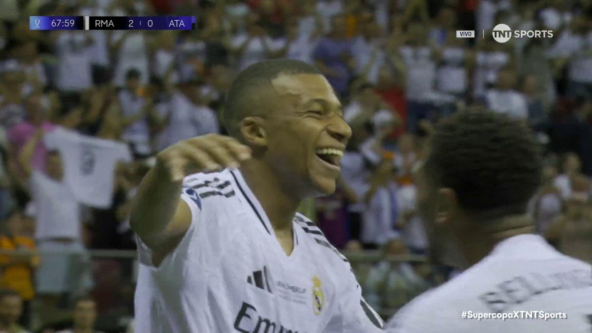 "Mbappé" y "Bellingham": Porque anotó su primer gol en el Real Madrid C.F. con asistencia de Bellingham tras la gran recuperación de Rodrygo. #SuperCup