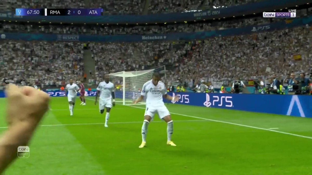 ⚽️ كيليان مبابي يسجل هدفه الأول مع ريال مدريد ⚪️🇫🇷 #كأس_السوبر_الأوروبية | #ريال_مدريد_أتالانتا