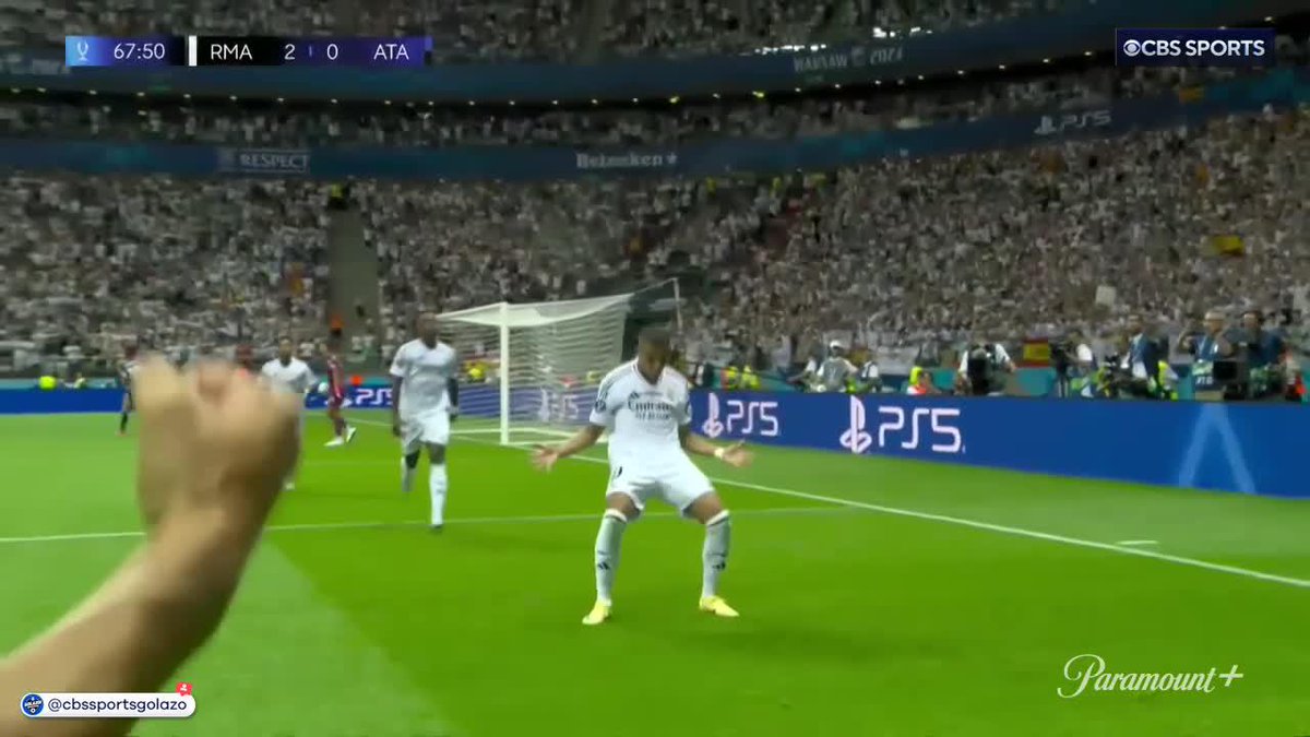 MBAPPÉ SCORES HIS 1ST GOAL FOR REAL MADRID 🔥 (via CBS Sports Golazo ⚽️)