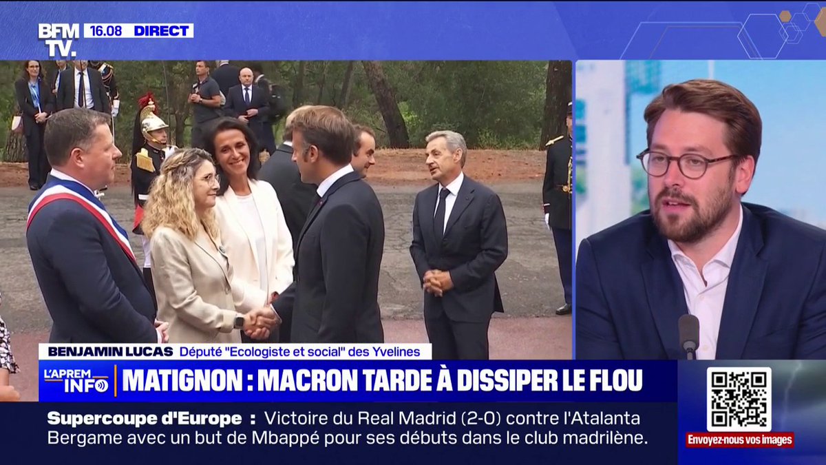 Il a dit les termes. « Je comprends qu'Emmanuel Macron ait un problème avec madame Castets. Elle a consacré tout son engagement à défendre les services publics, hors lui a passé tout son temps à essayer de les démanteler. » [Benjamin LUCAS]