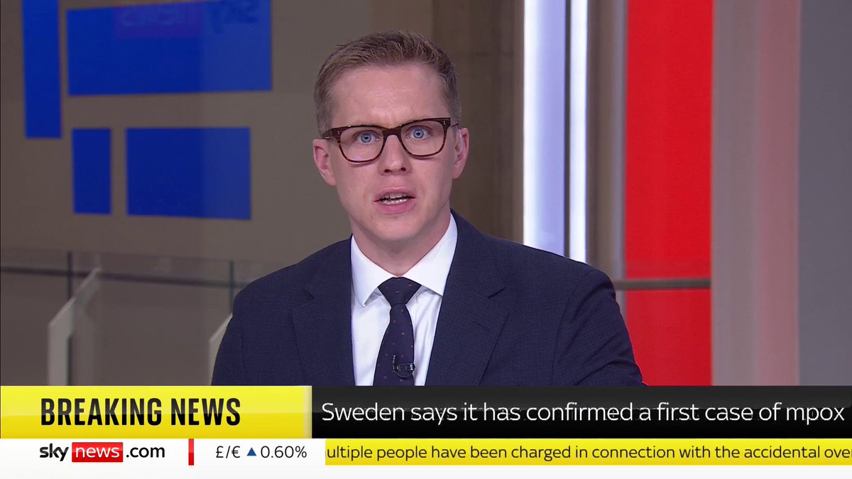 BREAKING: Sweden says it has confirmed a first case of mpox More: 📺 Sky 501, Virgin 602, Freeview 233 and YouTube
