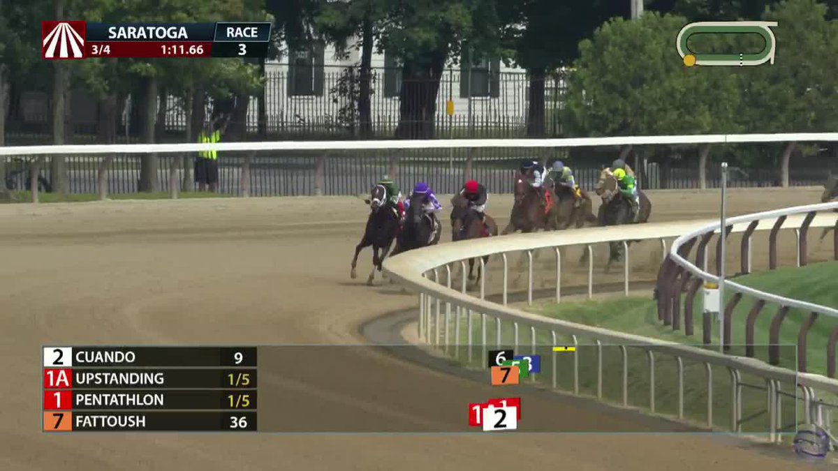 #1 Pentathlon was too strong in the stretch and takes Race 3 at Saratoga as the 1/5 favorite! Jockey: Joel Rosario Trainer: Claude McGaughey