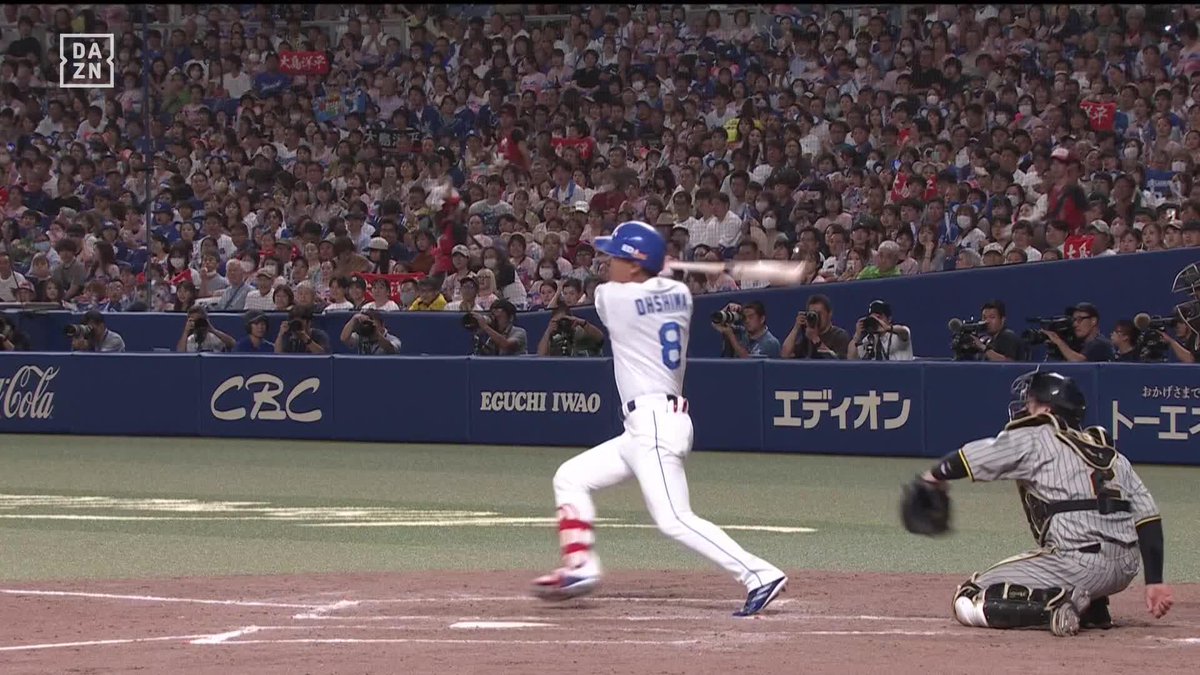 / 鋭く一振りで \ ベテランが仕事を全う 代打 #大島洋平 同点タイムリー ⚾プロ野球(2024/8/16) 🆚 中日×阪神 📱Live on DAZN #DAZNプロ野球 #dragons