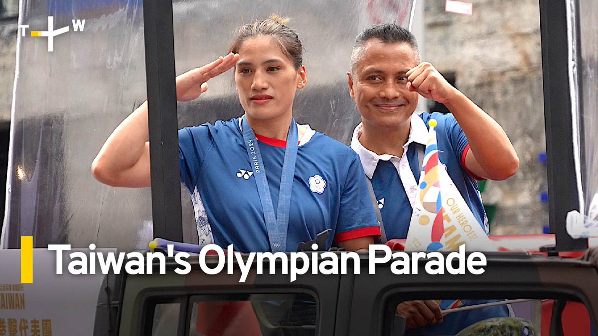 Taiwan has thrown a victory parade for the country's Olympic athletes.