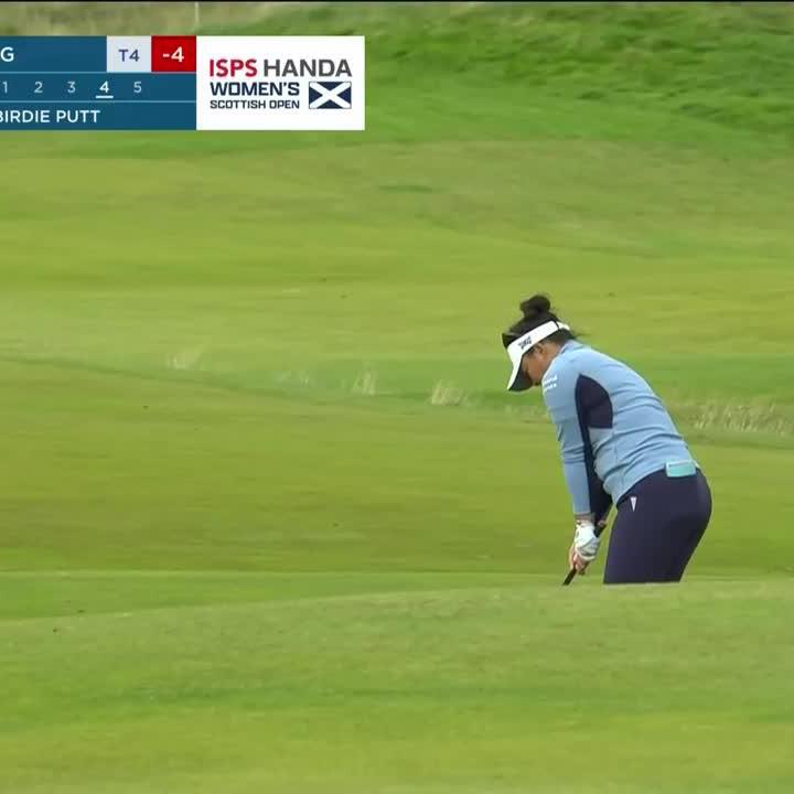 Are you JOKING?! Megan Khang with a chip-in for the second day in a row. Today's features a little victory lap 😂