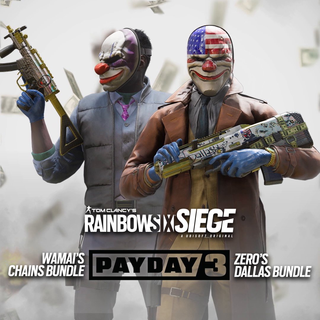 Get ready for the ultimate heist! 💰 New Payday bundles are here - gear up Wamai and Zero, hit the bank, and score big. Time to cash in on the action! #R6SxPayday PAYDAY